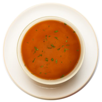 Zuppa aromatizzata al pomodoro, basilico e vermicelli