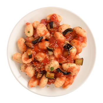 Gnocchi à la sauce tomate et aubergines