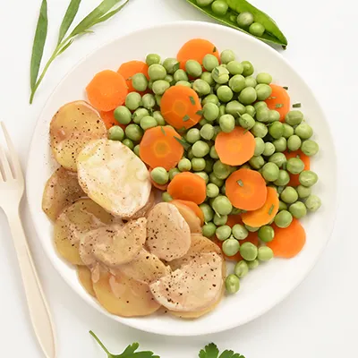 Petits légumes et pommes de terre façon gratin